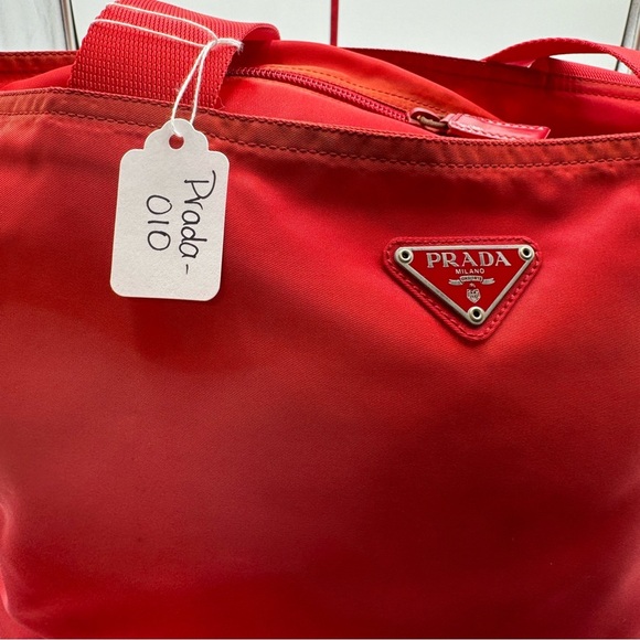 Prada - Authentic - Red Nylon Tote Bag - Picture 16 of 16